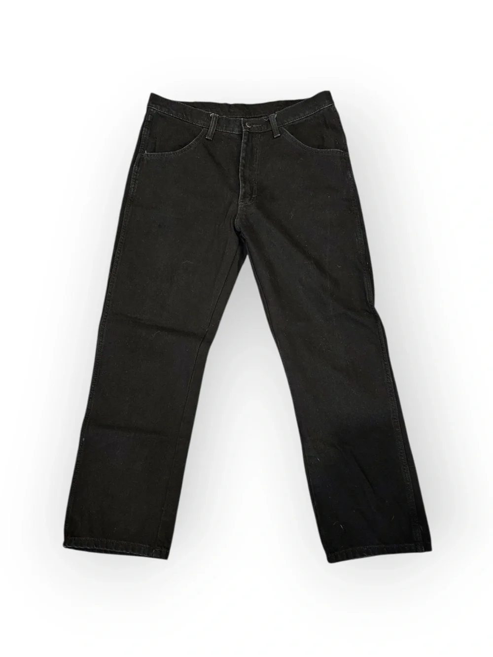 Rustler by Wrangler Men Black Regular Fit Straight Leg Jeans 34x29 Workwear